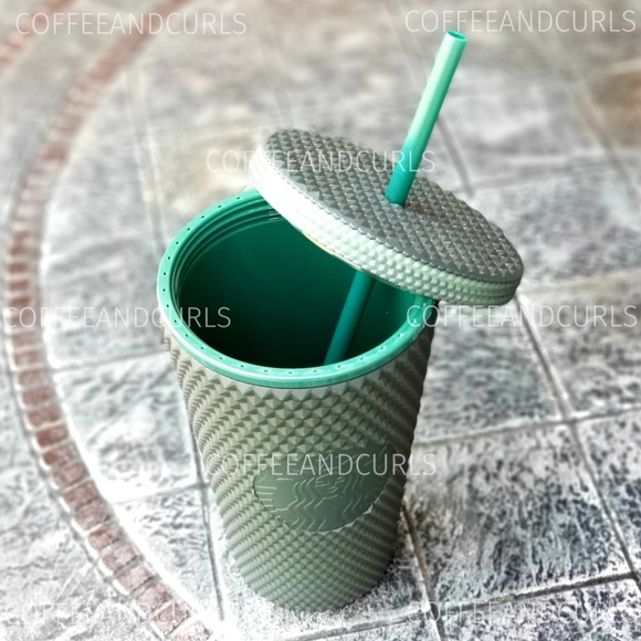 Starbucks Soft Touch Green Bling Studded Cold Cup Tumbler Grande NWT - Picture 7 of 10